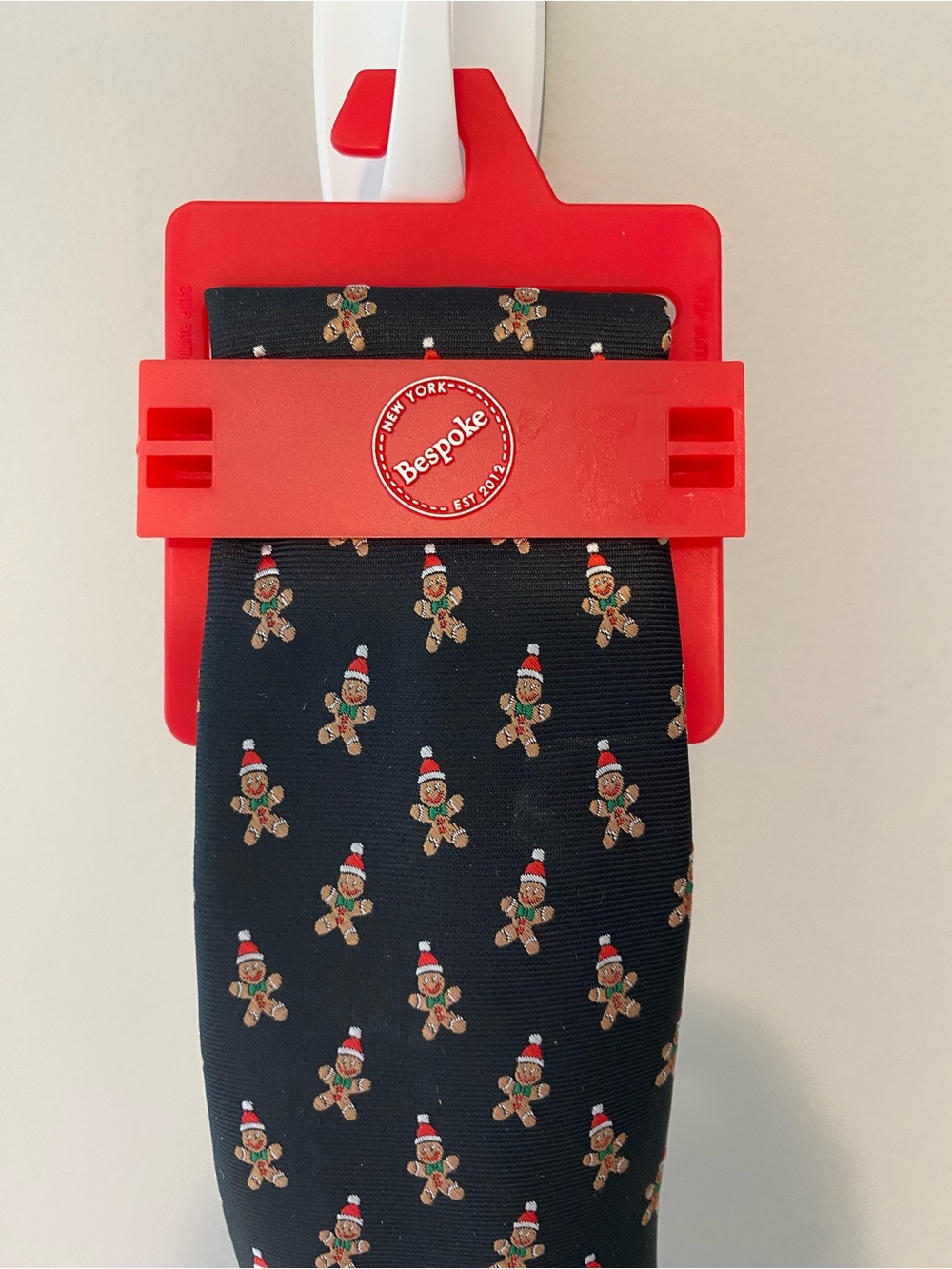 Bespoke Black Tie with Gingerbread Man Motif